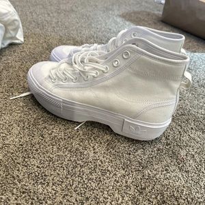 Size 9.5 - adidas Nizza Trek White Gum platform shoe